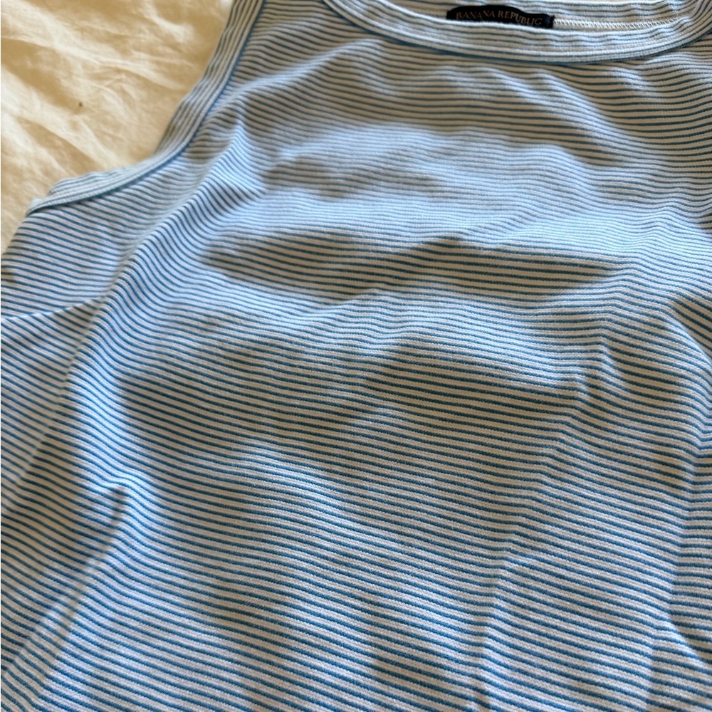 Banana Republic Blue and White Striped Tank Top - Picture 3 of 5